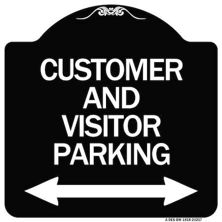 Customer And Visitor Parking Bidirectional Arrow Heavy-Gauge Aluminum Architectural Sign